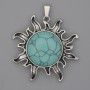 Pendente Sole Turchese 39mm+-, lunghezza 46mm+