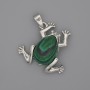 Pendente Rana in Malachite 29×28 mm, lunghezza 37 mm+
