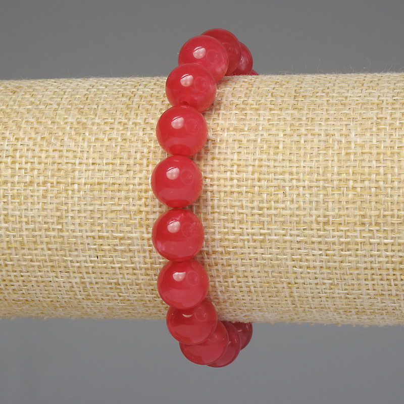Bracciale in tormalina con sfere lisce da 10 mm +-, lunghezza 18 cm +-, elastico