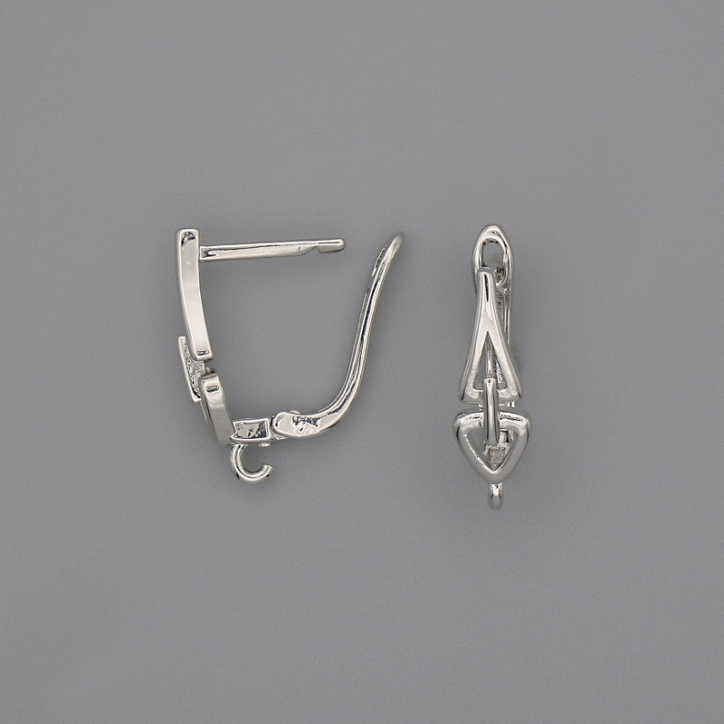 Ganci per orecchini argentati 20x6 mm - paio