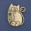 Spilla-pendente Gatto dorato in metallo 37×29 mm+