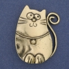 Spilla-pendente Gatto in metallo dorato 45×33 mm+