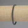 Bracciale in ematite con perline lisce da 4 mm, lunghezza 18 cm +/- elastico