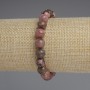 Bracciale in rodonite palline lisce, diametro 8,5 mm, lunghezza 18 cm, elastico