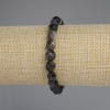 Braccialetto in obsidiana argentata con faccette, diametro 8x7 mm, lunghezza 18 cm +