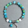 Bracciale Agata Varisite (perle) diametro 8,5 mm, lunghezza 18 cm, elastico