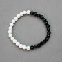 Bracciale in agata artificiale con perle da 6 mm +/- 6,5 mm, lunghezza 18 cm (elastico)