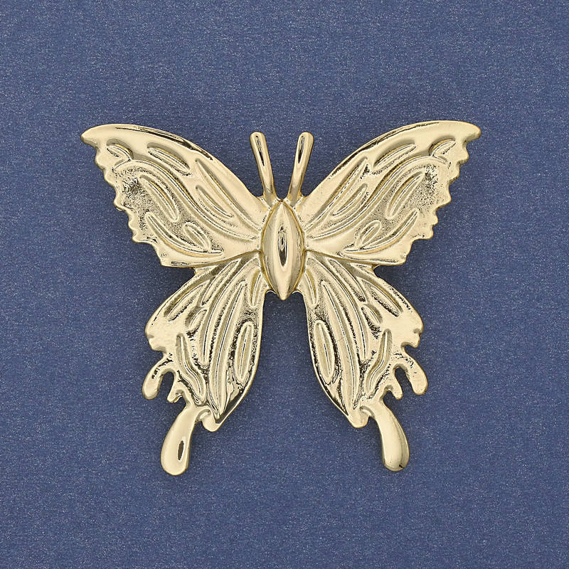 Spilla Farfalla in metallo dorato 45×42 mm+
