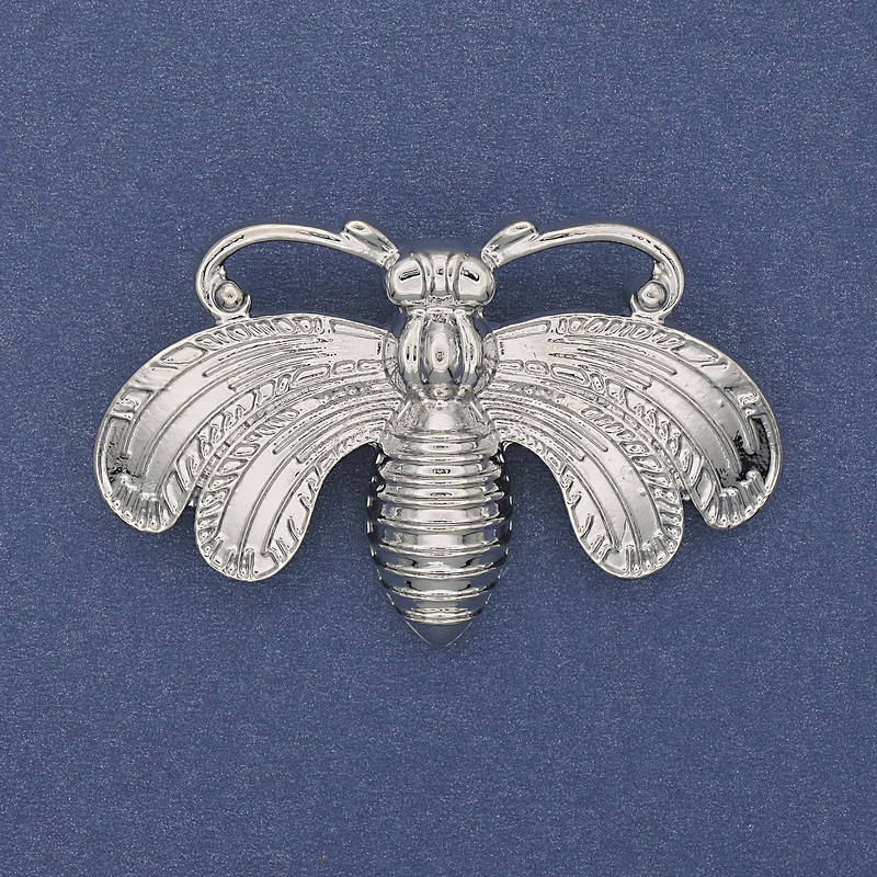 Spilla farfalla in metallo argentato 50×33 mm+