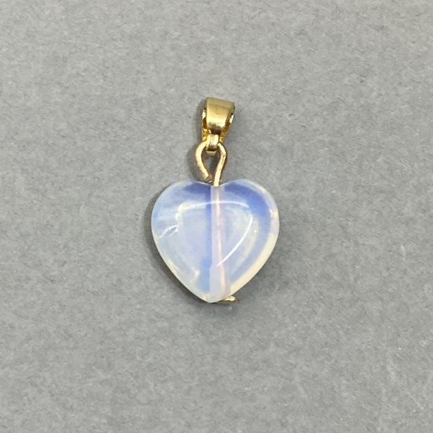 Ciondolo Cuore in Pietra Lunare 19×12 mm+