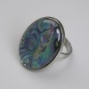 Anello con halite ovale 27×20 mm ±, senza montatura, metallo argentato