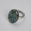 Anello in haliotis ovale 19×14 mm ±, metallo argentato