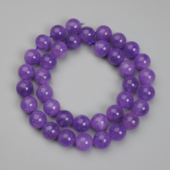 Perle di ametista a sfera, diametro 10 mm ±, lunghezza 37 cm ± su filo