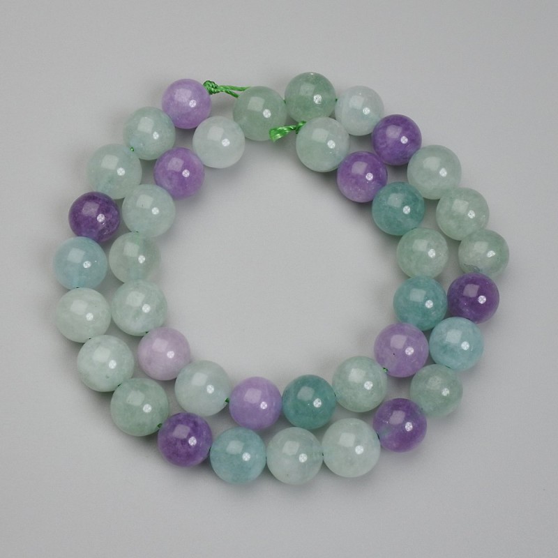 Perle di fluorite a sfera, diametro 10,5 mm ±, lunghezza 38 cm ±