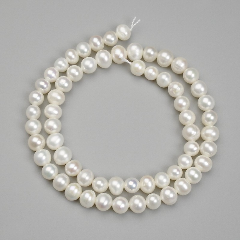 Perle d'acqua dolce, diametro 6×6, 5–7 mm ± su filo, lunghezza 36 cm+