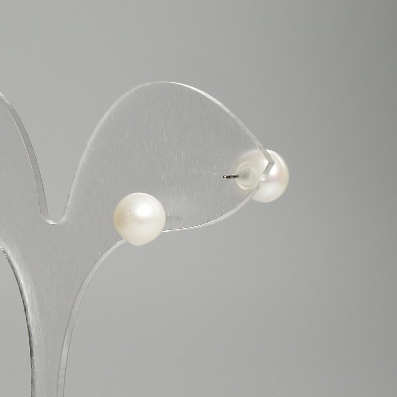 Orecchini a perno con perle d'acqua dolce, diametro 8 mm+