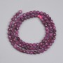 Perline rubino sfacciate a sfera 4 mm +/-, lunghezza 38 cm +/- su filo