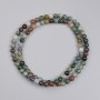 Perline di jasper multicolore lisce, diametro 4–5 mm, su filo, lunghezza 38 cm+
