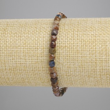 Bracciale di pietersite tagliato a cubi 4×4 mm, lunghezza 18 cm ± elastico