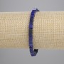 Bracciale in lapislazzuli cubici 4,5×4,5 mm, elastico, lunghezza 18 cm ±