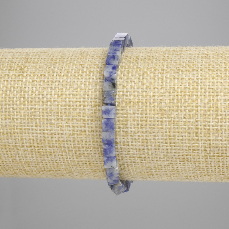 Bracciale in sodalite cubetti 4,5×4,5 mm, lunghezza 18 cm, elastico