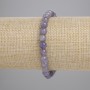 Bracciale in iolite con sfere lisce, diametro 6 mm, lunghezza 18 cm, elastico