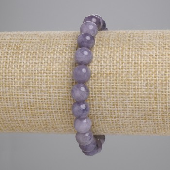 Bracciale in iolite con sfere lisce, diametro 8 mm ±, lunghezza 18 cm ±, elastico