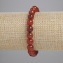 Bracciale in corniola, palline lisce, diametro 8 mm ±, lunghezza 18 cm ±, elastico