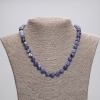 Collana in sodalite, perle lisce, diametro 8 mm, lunghezza 45 cm, con chiusura