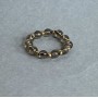 Anello con quarzo fumé a palline lisce, diametro 4 mm ± palline di ematite 2 mm ± base elastica
