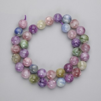 Perle di Lepidolite - sfera liscia, diametro 10 mm ±, lunghezza 38 cm ±, su filo