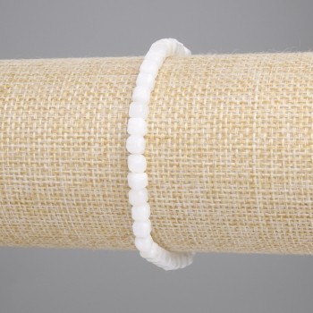 Bracciale di adularia con cubi facettati, diametro 4×4 mm, lunghezza 18 cm ± elastico