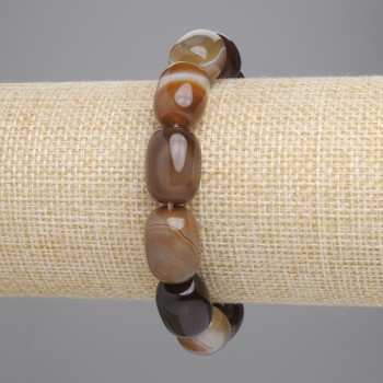 Bracciale Agata barile 15×12 mm +-, lunghezza 18 cm +- elastico