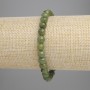 Bracciale in giadeite, sfere lisce, diametro 6 mm, lunghezza 18 cm +/- elastico