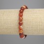 Bracciale in agata con perline lisce, diametro 8 mm ±, lunghezza 18 cm ± elastico