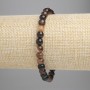 Bracciale in agata con perle lisce, diametro 6 mm ± (elastico), lunghezza 18 cm+