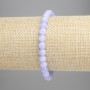 Bracciale azzurro Agata, perline lisce, diametro 6 mm ± (elastico), lunghezza 18 cm+