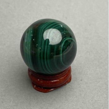 Palla da collezione in malachite, diametro 30 mm ± peso 58 g