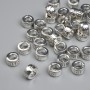 Fornitura perline-inserto colore metallo argento, diametro 7×4 mm ± foro, diametro 3,6 mm ± confezione 20 g ~ 35 pezzi +