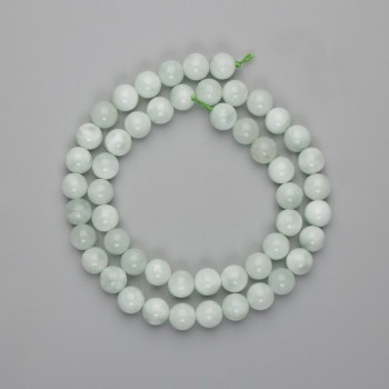 Perline Angelite lisce a forma di sfera, diametro 8 mm +/-, lunghezza 39 cm +/- su filo