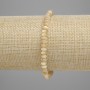 Bracciale beige in madreperla a rondelle, diametro 5×2,5 mm, lunghezza 18 cm, elastico