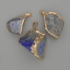 Pendente in lazurite grezza ~ 40×18 mm ±, dimensioni assortite, metallo dorato