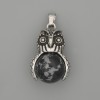 Pendente 'Gufo' in obsidiana neve