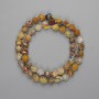 Perline di corallo a faccette 8×7 mm ±, lunghezza 38 cm