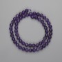 Perline di ametista lisce sferiche 6 mm ±, lunghezza 38 cm ±
