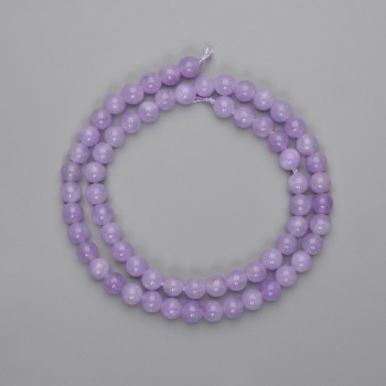 Grani di kunzite, sfere lisce da 6 mm ±, lunghezza 38 cm ±
