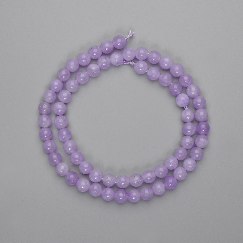 Grani di kunzite, sfere lisce da 6 mm ±, lunghezza 38 cm ±