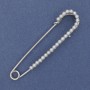 Spilla con perle bianche 70x16 mm ± metallo argentato