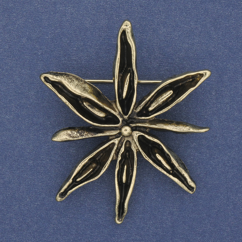 Spilla Fiore in metallo dorato 47 mm+