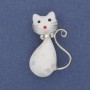 Spilla Gatto Halite argenteo metallo 38×25mm+